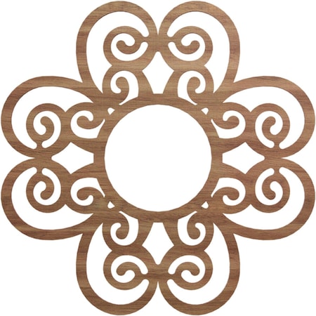 Ekena Millwork Cohen Wood Fretwork Pierced Ceiling Medallion, Walnut, 26"OD x 8 7/8"ID x 3/8"T CMWP26X26X0375COWA
